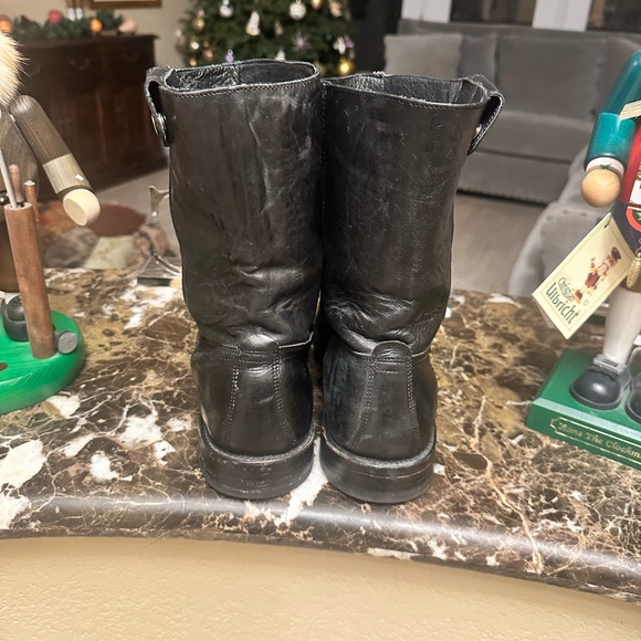 Men's Black Leather Frye Boots - Picture 2 of 6